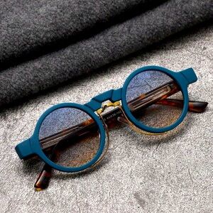 1pc Unisex Pc Metal Decorated Round Fashion Glasses | Unisex